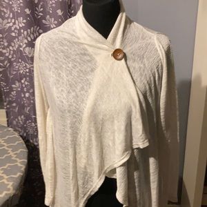 Bobeau Cream Shrug Lightweight Knit